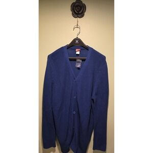 Boxy Knit Tudor Court Blue Button Up Cardigan Men's XL